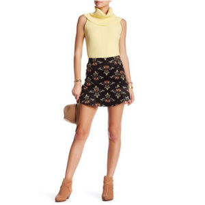 FREE PEOPLE Corduroy Boho Mini Flounce Skirt 10